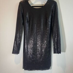 Urban Outfitters Silence + Noise New Year’s Eve Sequin Low Black Long Sleeve Bla
